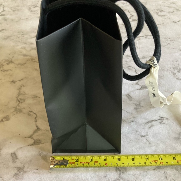 Chanel Black Shopping bag with 1 White Camellia Flower and ribbon! - Picture 7 of 8